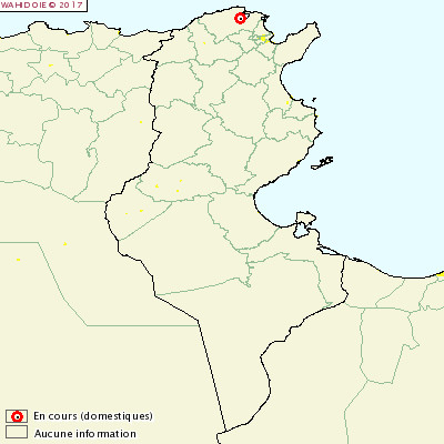 Figure : Foyer de FA en 2017 en Tunisie (source OIE : (link is external)www.oie.int)