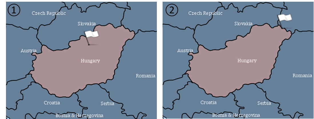 Figure 1 : Six cas de PPA en Hongrie confirmés depuis le 23/04/2018 sur des cadavres de sanglier