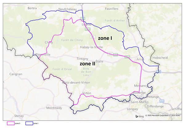 Figure 5 : Zonage “européen” avant (carte de gauche) et après