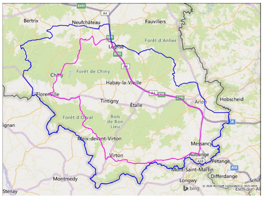 Figure 5 : Zonage “européen” avant (carte de gauche) et après (carte de droite,. Zone I en bleu et Zone II en rose source