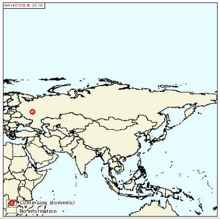 Figure 1: Foyer de fièvre aphteuse déclaré le 20/10/2016 dans la partie européenne de la Russie (source: OIE)