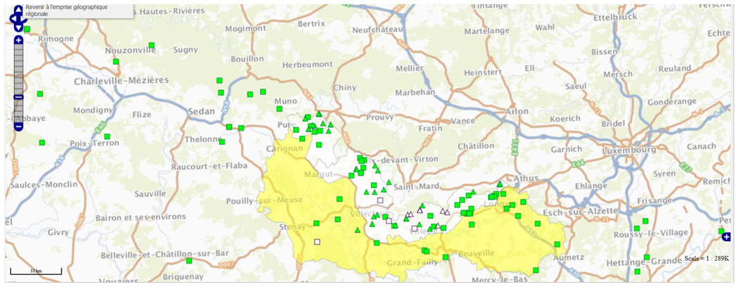 Carte Détail des prélèvements (géolocalisations précises) pour la ZB et la ZO