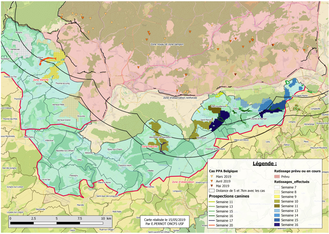 Carte Synthèse des zones ratissées