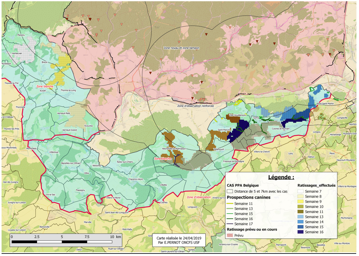 Carte Synthèse des zones ratissées