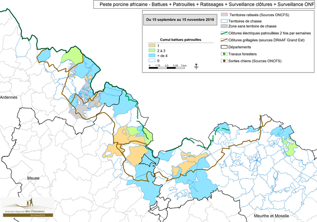 Carte Synthèse de la présence terrain professionnelle par zone