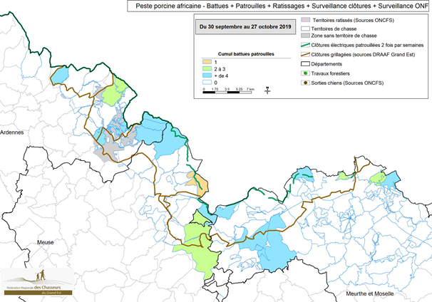 Carte 1 Synthèse de la présence terrain professionnelle par zone