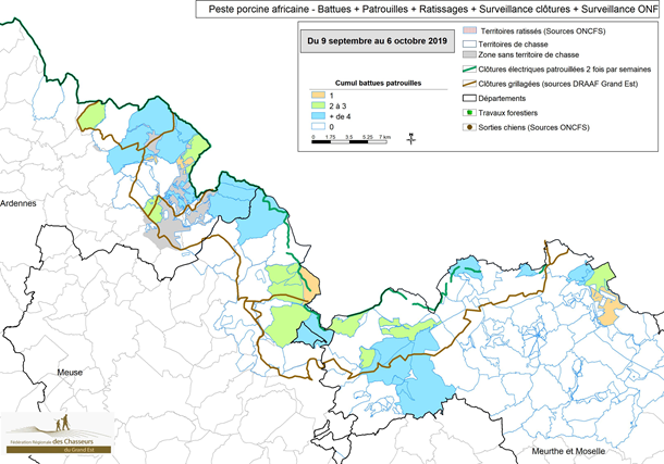 Carte 1 Synthèse de la présence terrain professionnelle par zone