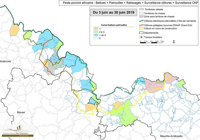 Carte 1 Synthèse de la présence terrain professionnelle par zone 