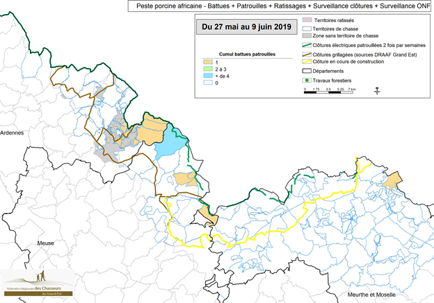 Carte Synthèse de la présence terrain professionnelle par zone