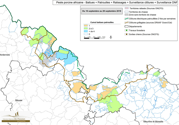 Carte 2 Synthèse de la présence terrain professionnelle par zone