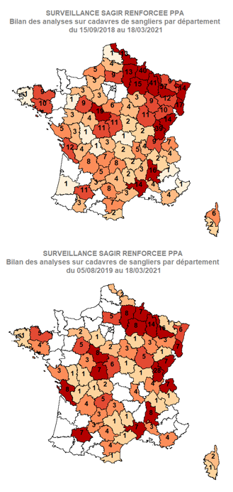 Surveillance SAGIR carte france 03 mars 2021