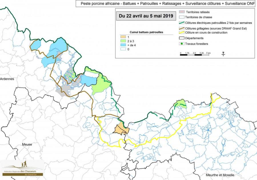 Carte Synthèse de la présence terrain professionnelle par zone