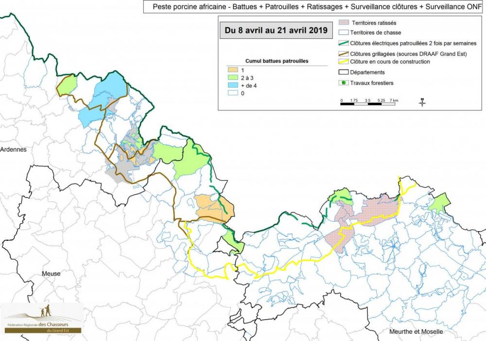 Carte Synthèse de la présence terrain professionnelle par zone