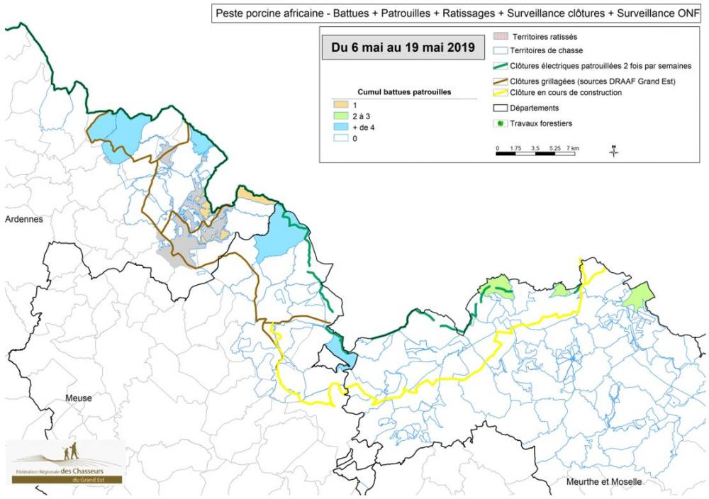 Carte Synthèse de la présence terrain professionnelle par zone