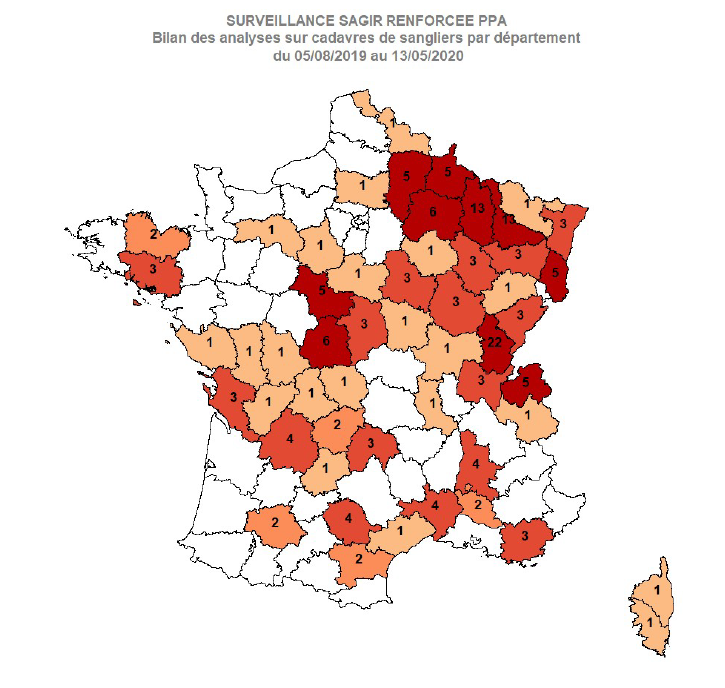 ​  ​Distribution 2 des analyses PPA réalisées par département 