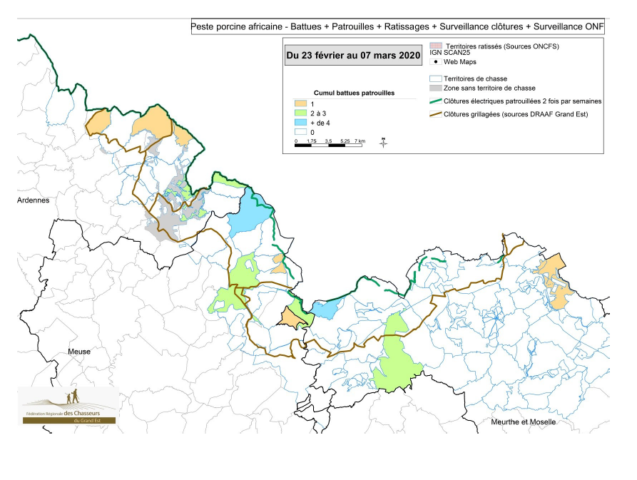 Synthèse de la présence terrain professionnelle par zone