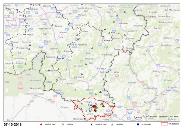 Figure 1. Délimitation de la zone infectée