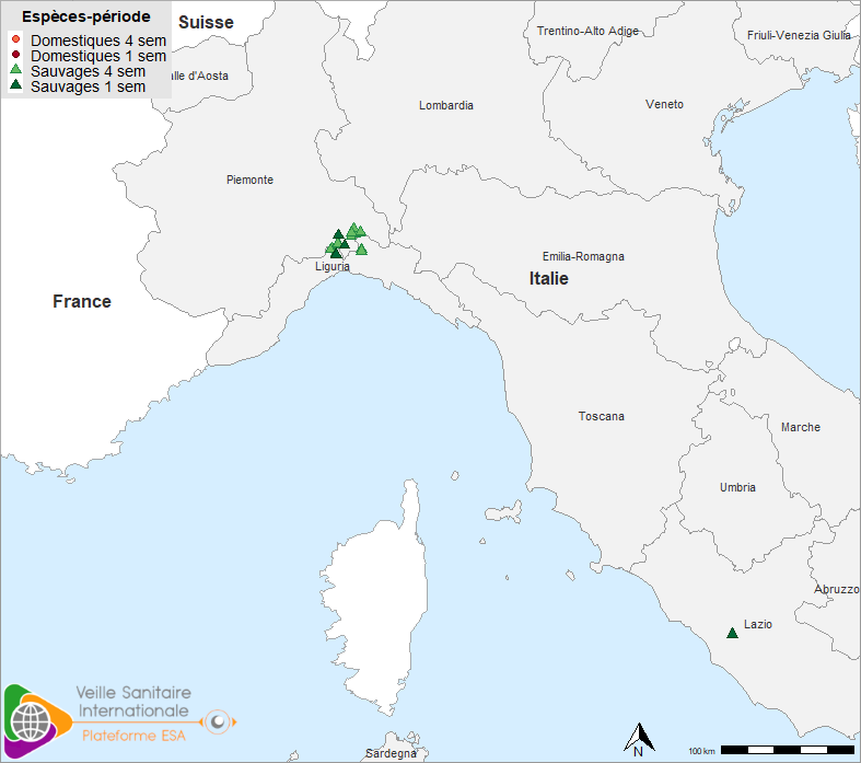 Cas de PPA en Italie continentale