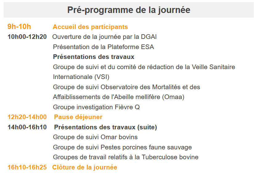 Programme Journée PESA