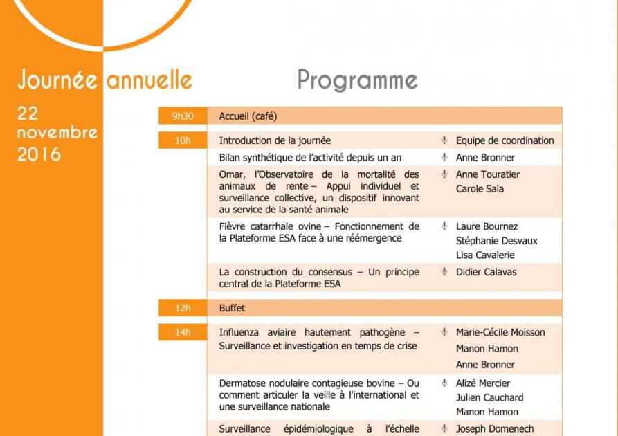 Programme journée annuelle Plateforme ESA 2016