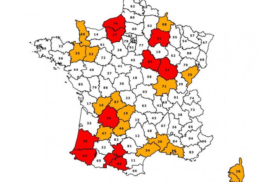 Sylvatub cartographie de niveaux de surveillance 2013 - 2014