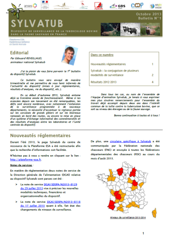 Bulletin numéro 1 Sylvatub Octobre 2013