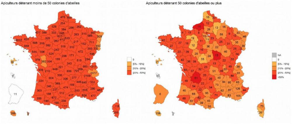 Proportion de réponses à l'enquête sur les mortalités hivernales 2017-2018 des colonies d'abeilles au 10août