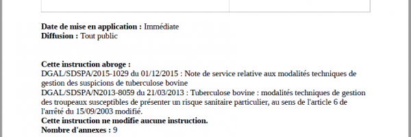 La note de service DGAL/SDSPA/2016-1001